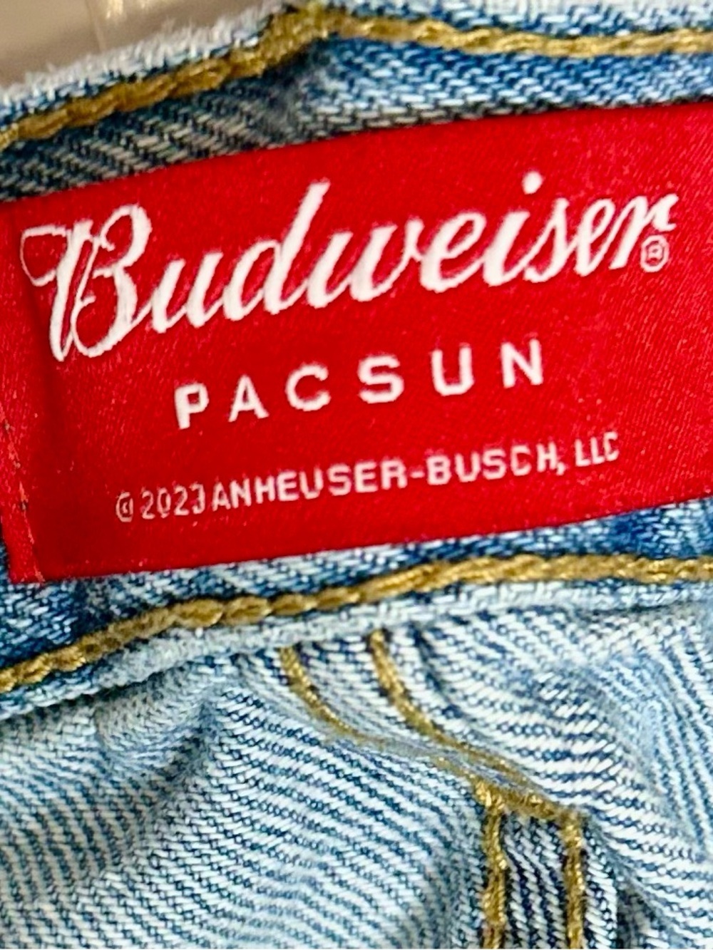 Pacsun - Budweiser Light Blue Women’s Dad Jeans - Picture 4 of 6